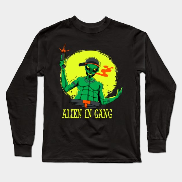 Alien gangster Long Sleeve T-Shirt by Alien Version